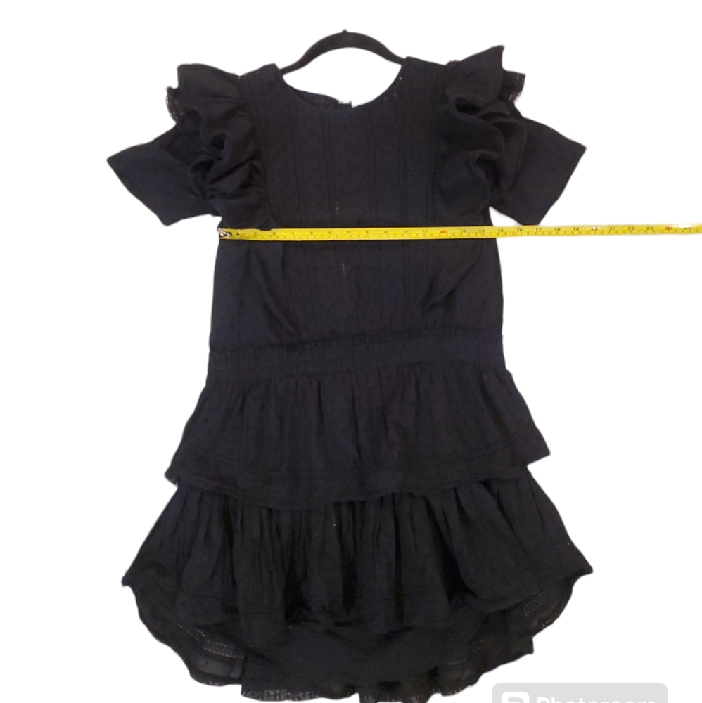 LoveShackFancy Women's Black Natasha Ruffled Lacy Micro‎ Mini Dress XS - Picture 5 of 9